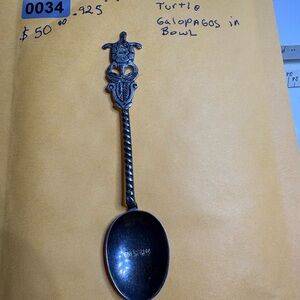 Silver Souvenir Spoon with Turtle Design